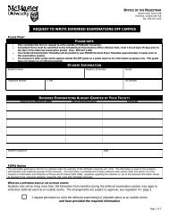 Off Campus Deferred Examination Form - Office of the Registrar ...
