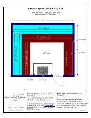 7' x 7' CUSTOM SAUNA LAYOUT - Superior Sauna & Steam