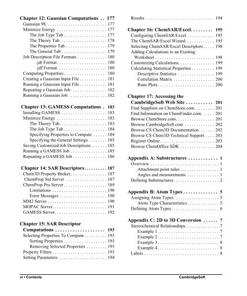 Chem3D 8.0 Manual - CambridgeSoft