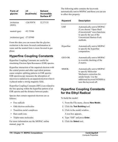 Chem3D 8.0 Manual - CambridgeSoft