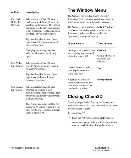 Chem3D 8.0 Manual - CambridgeSoft