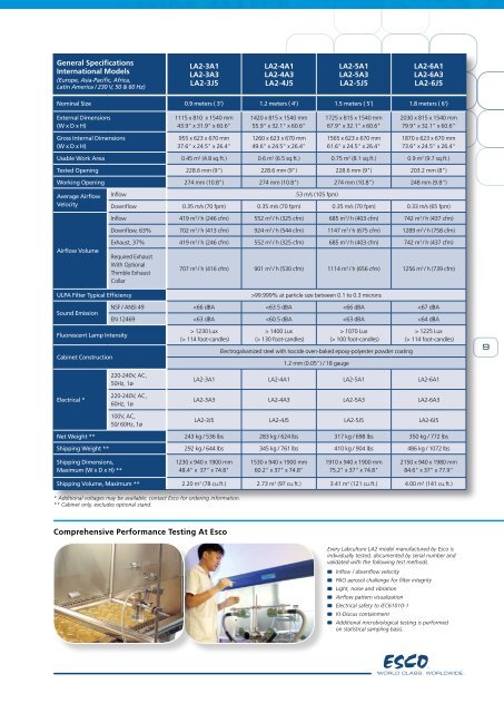 Esco Labculture® Plus Class II Type A2 Biosafety Cabinet - Comlibris