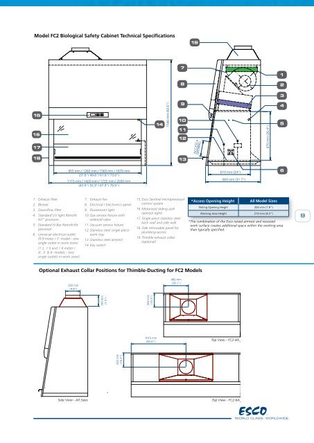 Esco Labculture® Plus Class II Type A2 Biosafety Cabinet - Comlibris