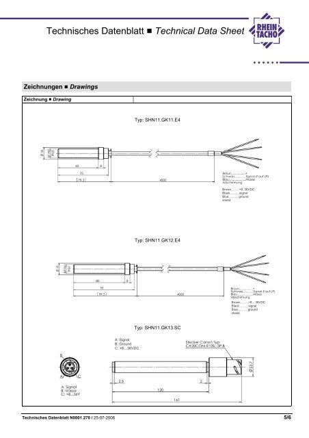 Technisches Datenblatt Technical Data Sheet Drehzahlsensoren ...