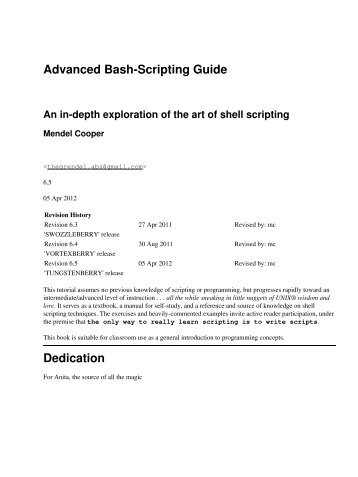 Advanced Bash-Scripting Guide