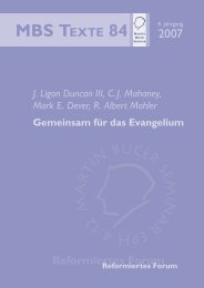 Gemeinsam fÃ¼r das Evangelium - Martin Bucer Seminar