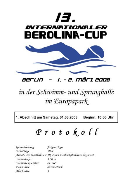 Gesamtprotokoll - Berolina-Cup