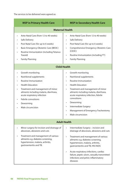 PATHS Final programme report: "Togetherness in Health" the Enugu ...