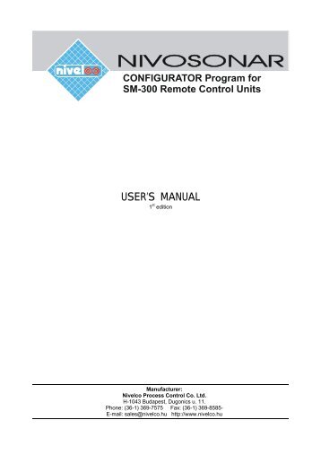 Configurator program for SM-300 - Nivelco Process Control Co., Inc.