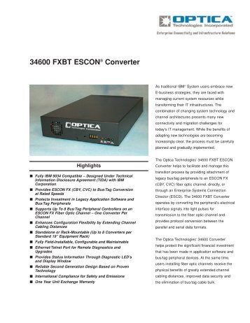34600 FXBT ESCON® Converter - Optica Technologies Inc.