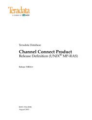 Teradata Database Channel Connect Product Release Definition (UNIX ...