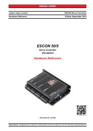 ESCON 50/5 Hardware Reference - ESCON Setup - Maxon Motor ag