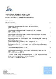 Allg. Versicherungsbedingungen Spezialunfallversicherung - uniqa