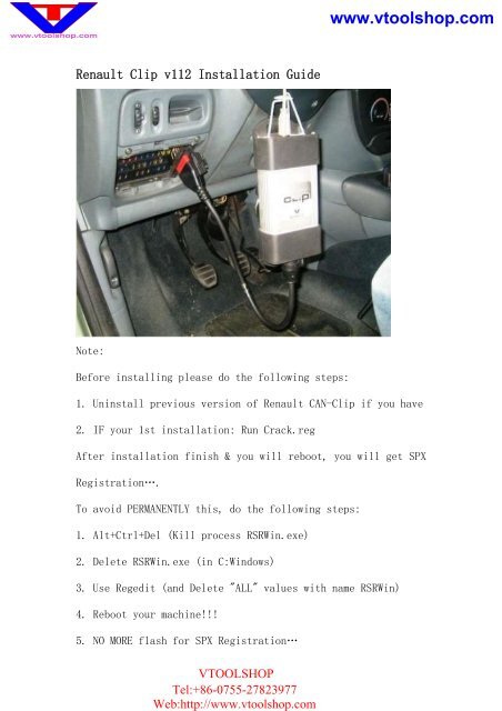 Renault Can Clip V112 Installation Guide.pdf - Car Diagnostic Tool