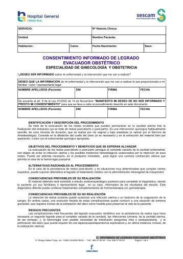 legrado evacuador obstetrico