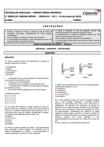 Prova - 1Âª sÃ©rie - Escola Interativa