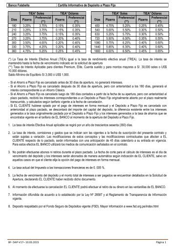 Cartilla Informativa de DepÃ³sito a Plazo Fijo - Banco Falabella