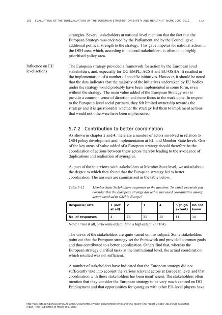 evaluation of the european strategy on safety and health at work ...