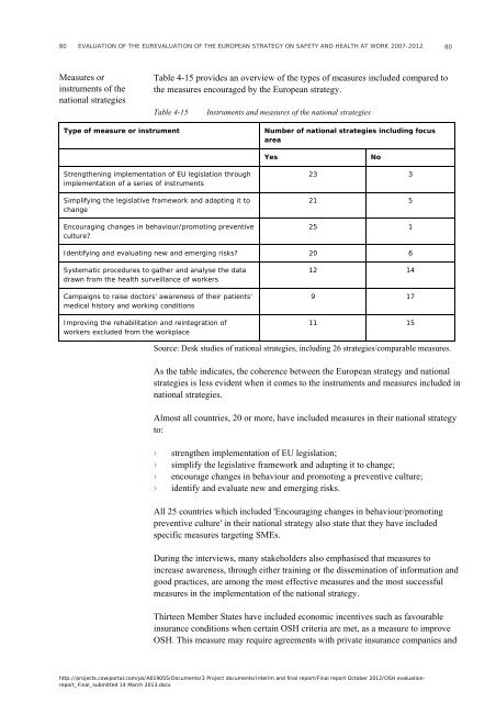 evaluation of the european strategy on safety and health at work ...