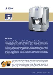 Datenblatt LB 1000 (pdf-Datei) - Wendum - Lavazza Espresso Point