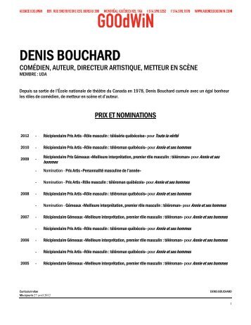DENIS BOUCHARD - Agence Goodwin