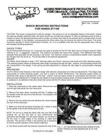 shock mounting instructions for honda st1100 - Works Shocks