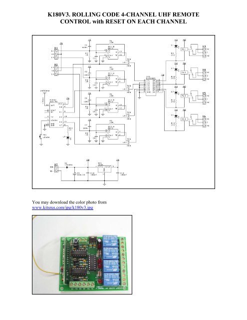 k180v3. rolling code 4-channel uhf remote control - Ozitronics
