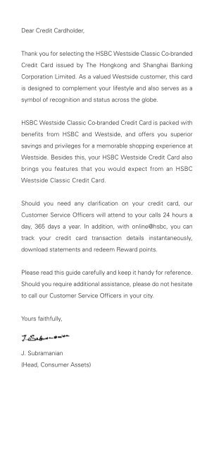 HSBC Westside Classic Credit Card