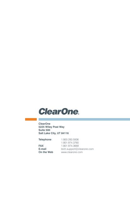 Ceiling Microphone Array Installation Manual - Rev.1.3 - ClearOne