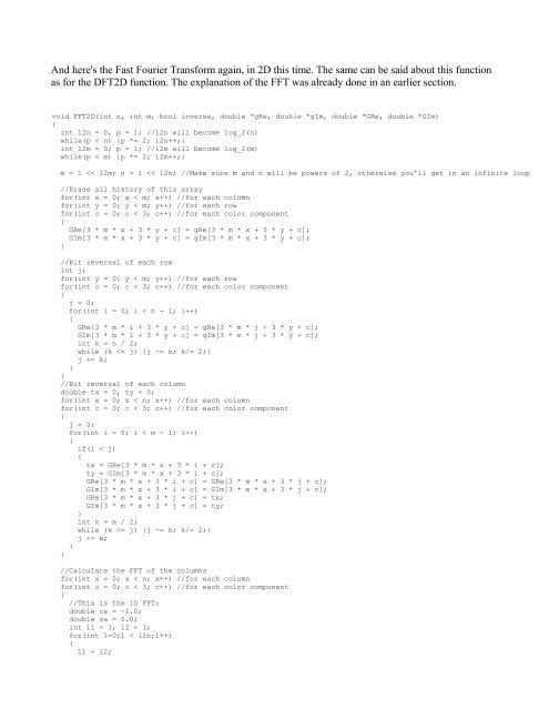 Lode's Computer Graphics Tutorial Fourier Transform