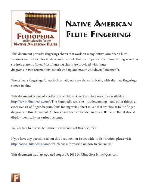 Six Hole Flute Finger Chart