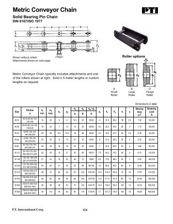 Metric Conveyor Chain & Sprockets - PT International Corp