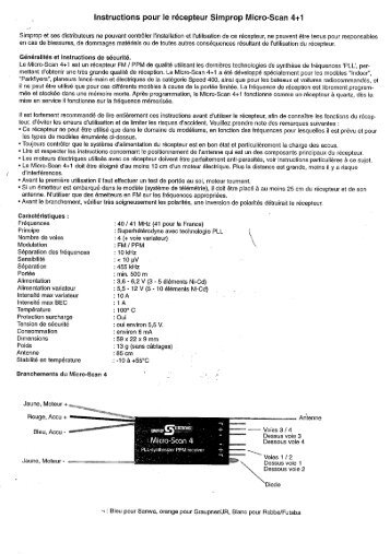 Instructions pour le récepteur Simprop Micro-Scan 4 - PB-Modelisme