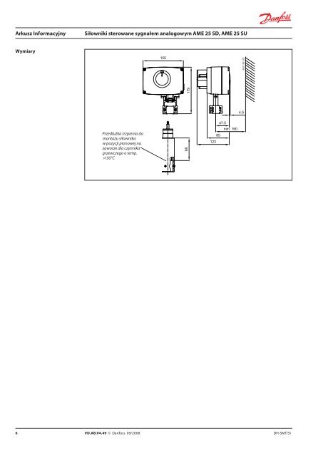 AME 25 SD (sprężyna w dół), AME 25 SU (sprężyna do ... - Danfoss