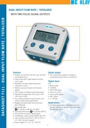 da ta sheet f111 - dual input flow ra te / to talizer - Klay Instruments