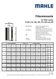 Mahle Filter Elements Dimensions - Clark Reliance