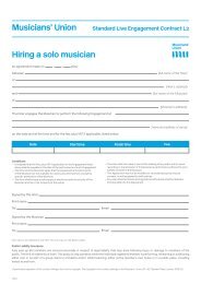 Hiring a Solo Musician Contract - Musicians' Union