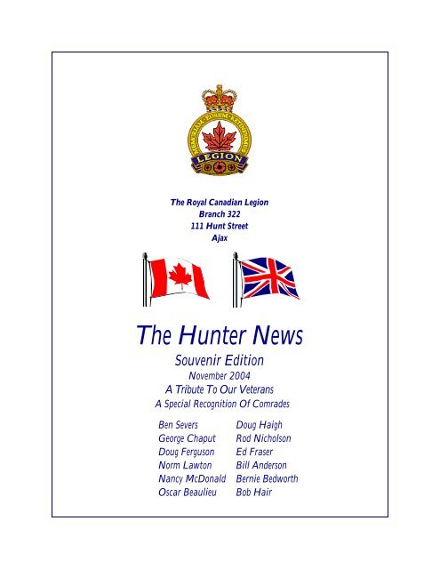 The Hunter News - The Royal Canadian Legion - Branch 322 - Ajax