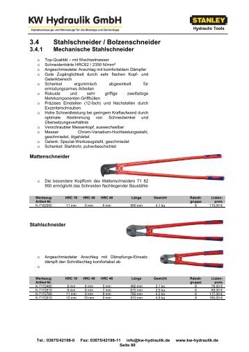3-4 Stahlschneider - Bolzenschneider - KW Hydraulik GmbH