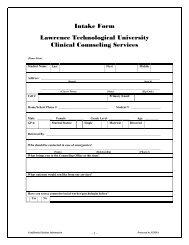 Clinical Counseling Services Intake Form - Lawrence Technological ...
