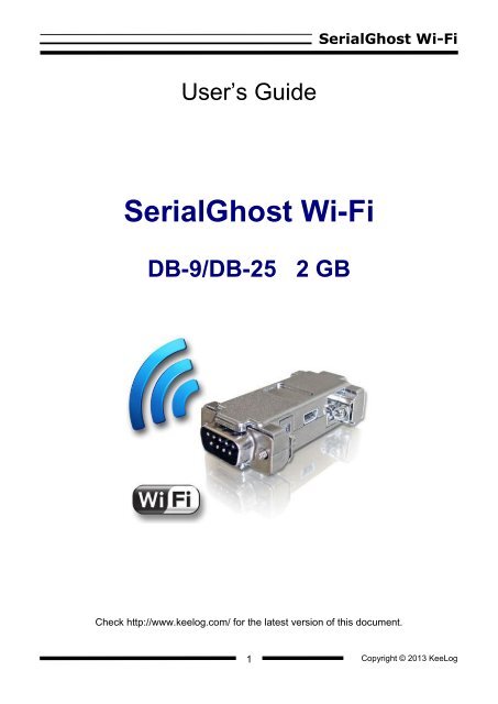 Serial RS-232 Logger User Guide - SerialGhost Wi-Fi