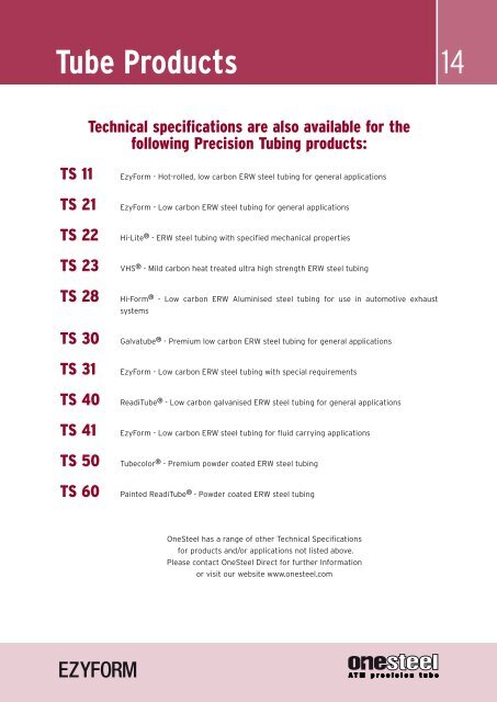 TECHNICAL SPECIFICATION – TS21 - OneSteel Australian Tube Mills
