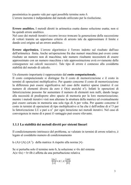 confronto fattorizzazioni - UniversitÃ  degli studi di Cagliari.