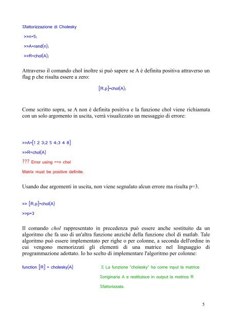 confronto fattorizzazioni - UniversitÃ  degli studi di Cagliari.