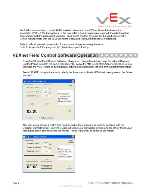 VEXnet Field Control System User Guide - VEX Robotics