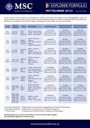 EXPLORER FORMULA - MSC Kreuzfahrten