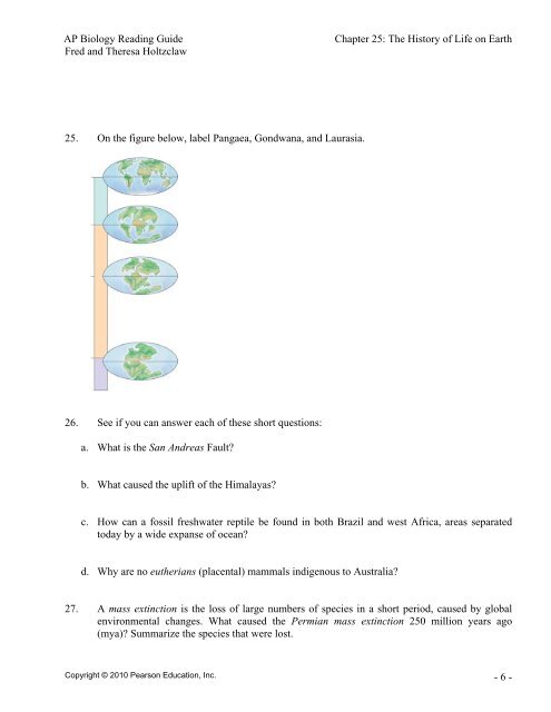 Chapter 25: The History of Life on Earth