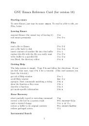 GNU Emacs Reference Card (for version 18)