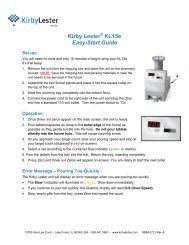 Kirby Lester® KL15e Easy-Start Guide