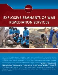 explosive remnants of war remediation services - RONCO ...